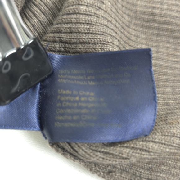 Brooks Brothers Ribbed Sweater Mens L Brown Mock Neck Extra Fine Merino Wool - Picture 8 of 8